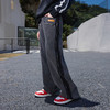 ACEYKYB秋季长裤新款猫须毛边水洗黑裤子潮流美式街头宽松直筒牛仔裤 商品缩略图0