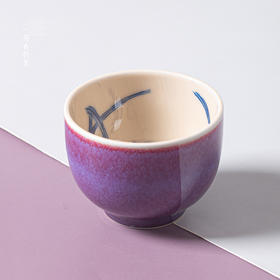 问鼎钧瓷鹅黄青花雍融杯(竹鸡图）