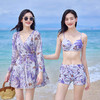 泳衣女韩国ins性感显瘦遮肚分体比基尼bikini三件套长袖泳装大码 商品缩略图2