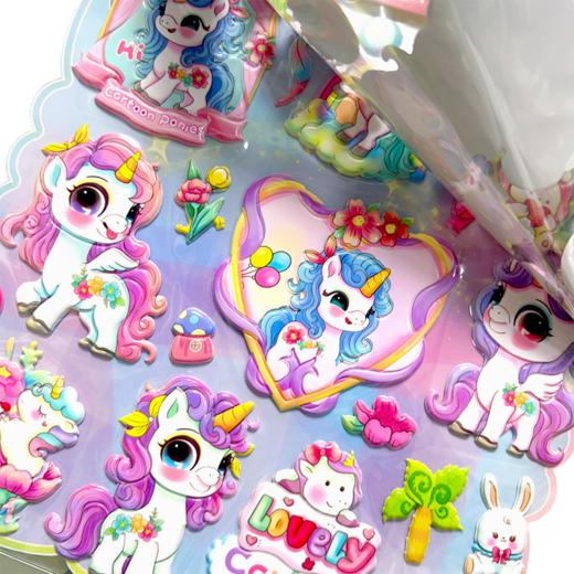 小马宝莉大号双层泡棉立体贴纸1板 卡通手帐贴3d立体泡泡贴益智玩具礼物女孩奖励粘贴画 商品图3