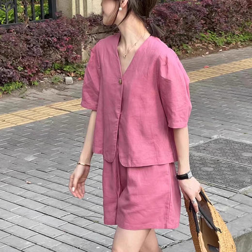 裁缝学苑AS292小香风泡泡袖v领上衣+高腰阔腿短裤套装纸样女装裁剪图 商品图5