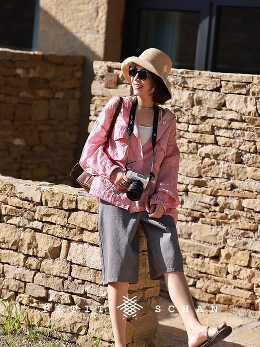 PETIT SCHAN小闪 CLO#538 wandering vintage 流浪古着 纯棉灰色轻水洗牛仔百慕大短裤 商品图4