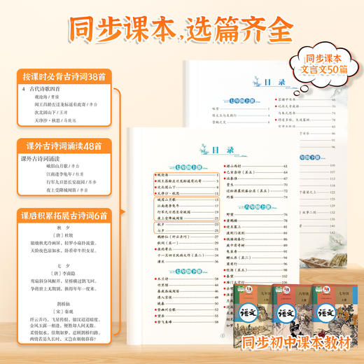 【斗半匠】初中必背古诗词和文言文人教版全解一本通 商品图1
