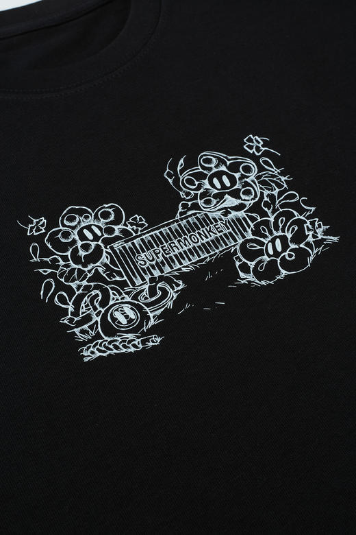 超级猩猩奇妙花园联名款T恤 黑/白 春夏 潮流 商品图10