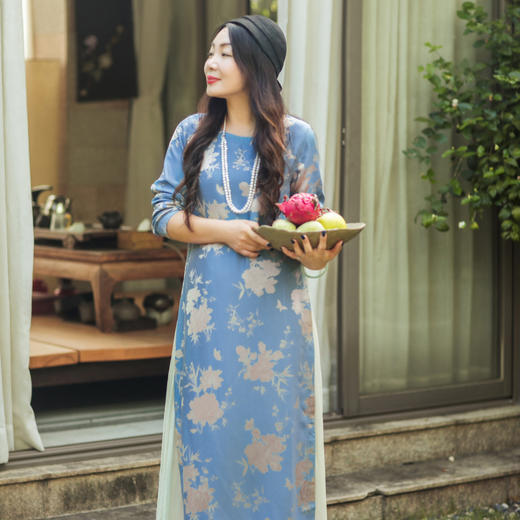 【林栖设计小店】（现货，可双面穿）优雅提花衬衣复古开衩宽松显瘦双面穿2024秋季新品长衫女1943072（需要另外搭配裤子或者半裙） 商品图1