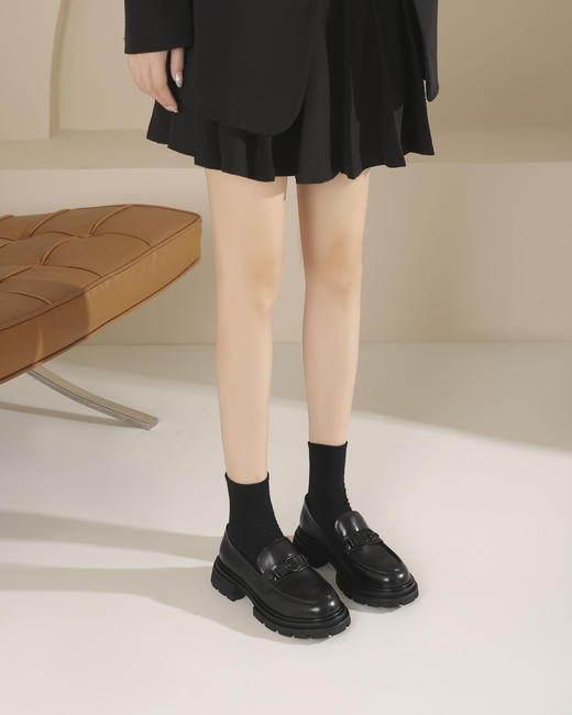 westory2024秋季新款时尚优雅单鞋气质百搭平底乐福鞋女W24CM74801 商品图4