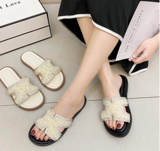 意大利凯撒KAISER法式宫廷风珍珠水钻凉拖（5987） 啊啊啊～爱惨了简直 轻奢满满💯 无敌精致好看～ 商品图0