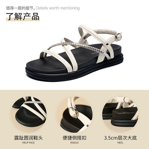 ZHR则则凉鞋女2024新款夏季网红轻便沙滩鞋时尚ins爆款罗马鞋外出 商品图2