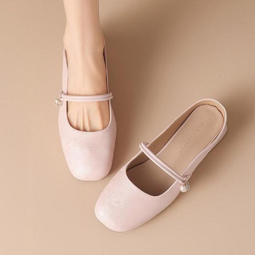 ZHR新中式包头拖鞋女夏季新款中国风凉拖气质粗跟半拖鞋外出凉鞋 商品图5