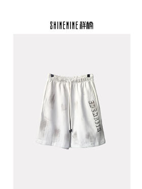 W429133259做旧涂鸦针织短裤