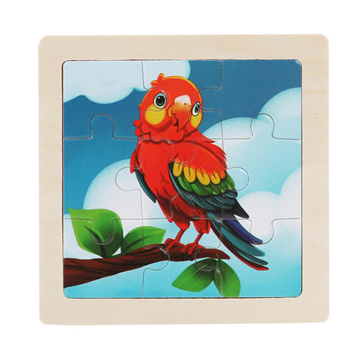 【16.8元/任选5件】儿童拼图卡通动物9片平面拼板婴幼儿早教启蒙认知木质制玩具 商品图12