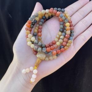 金丝玉四圈-乌尔禾彩玉圆珠 商品图0