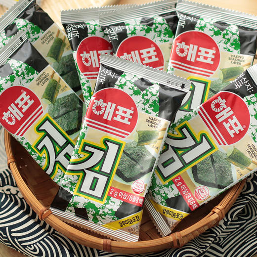 海牌菁品 韩国进口 原味海苔2g*32包 儿童即食紫菜64g四大袋 429283 商品图2