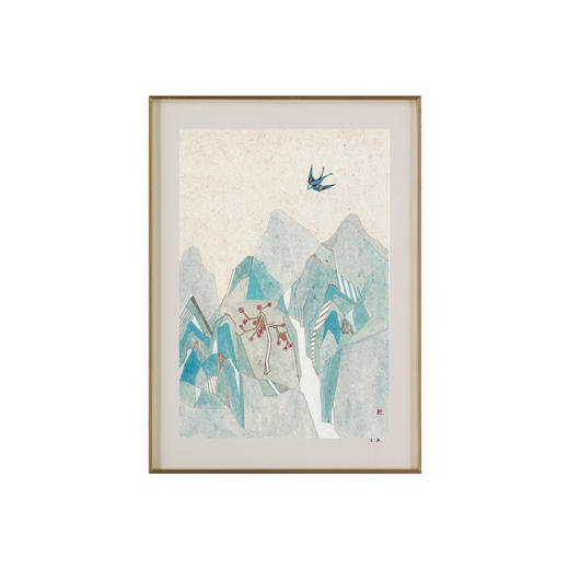 为你读诗  × 李二康 《那山》系列含框装裱复制水墨版画 商品图4