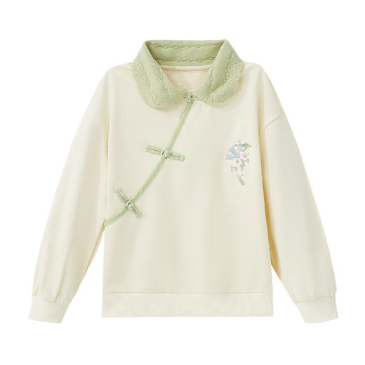 笛莎Deesha 女童卫衣2024秋季新款国风翻领卫衣 商品图4