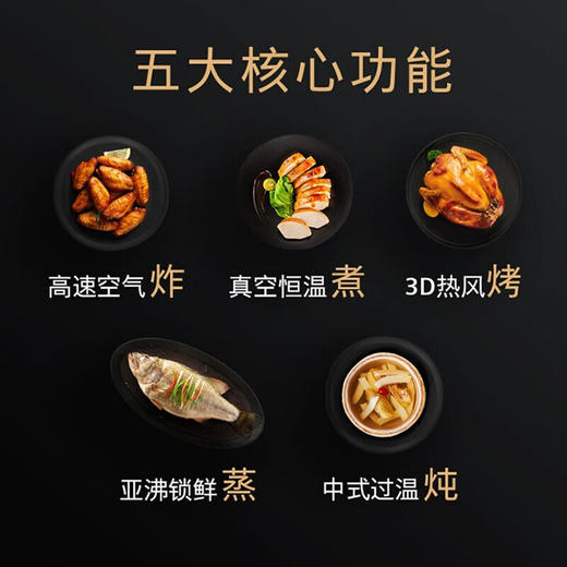 西门子烤箱五合一黑魔方45L蒸烤炖煮炸一体氧化自清洁真空恒温煮空气炸嵌入式家用CS2R5E5W2W 商品图2