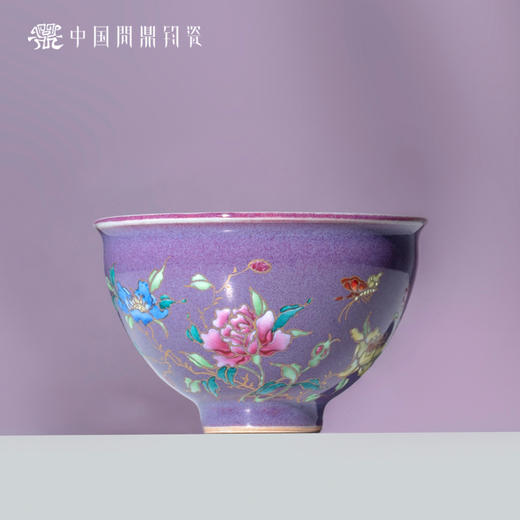 问鼎钧瓷折口杯（蝶恋花） 商品图0