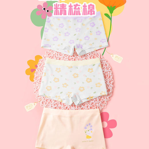 （三条装）女童内裤小童平角裤精梳棉内裤底裤[CSK24312] 商品图1