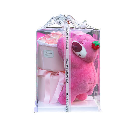 【七夕送熊抱桶，爱意满满】女生玩偶熊承载深情厚意，抱抱桶花寓意友情长存。心存善念的你，这份实用永生花花束能为自己或她带来无尽好运！ 商品图9