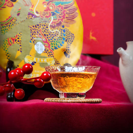 大益TAETEA茶叶普洱茶饼茶 新福禄双喜生茶熟茶组合357g*2饼 茶叶礼盒 商品图3