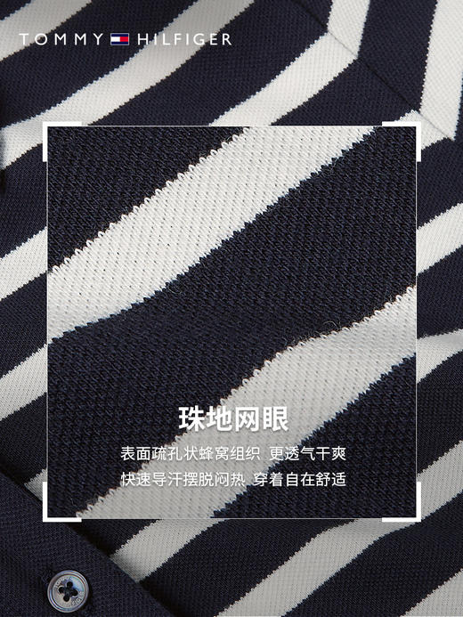 TOMMY 短袖POLO衫女  WW39530-0A6 黑白条纹. 商品图2