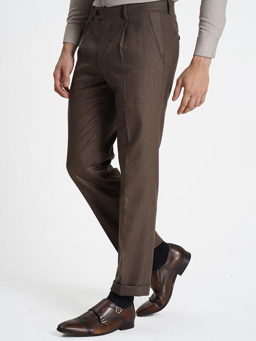 callisto咖啡色棉羊毛西裤 商品图3