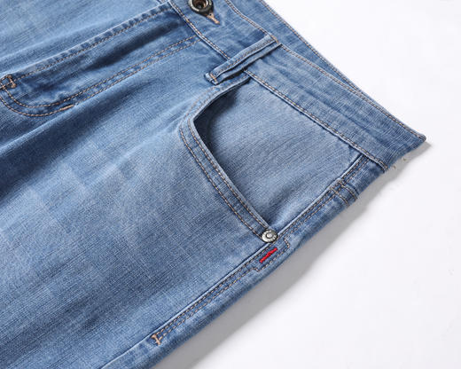 赤兔嗨购男装宽松直筒弹力不束缚牛仔裤2024年秋冬新款水洗蓝色长裤宽腿 商品图7