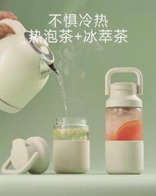 HOLOHOLO玻璃杯茶水分离家用耐高温便携水杯（抹茶650ML） 商品图3