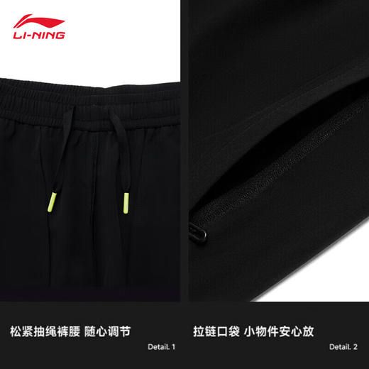 李宁排湿速干运动裤男子健身系列2024夏季薄款束脚裤子AYKU461 商品图2