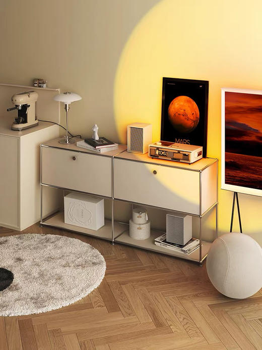 USM中古不锈钢电视柜储物简约现代模块一体餐边柜客厅ins极简斗柜 商品图1