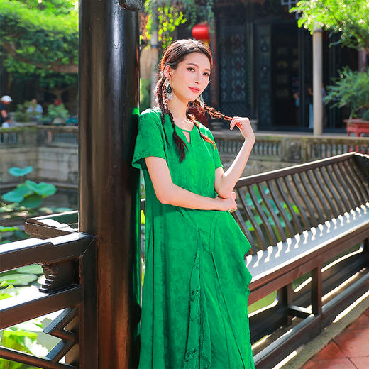 绿罗裳盘绳绣连衣裙 | 杨丽萍老师同款 | 现货加急发 商品图3