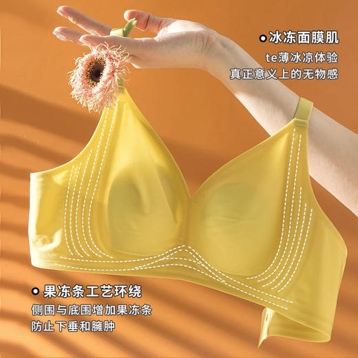 雀说  夏季0.2cm大胸显小冰丝无痕兔耳朵内衣超薄软支撑文胸 商品图1