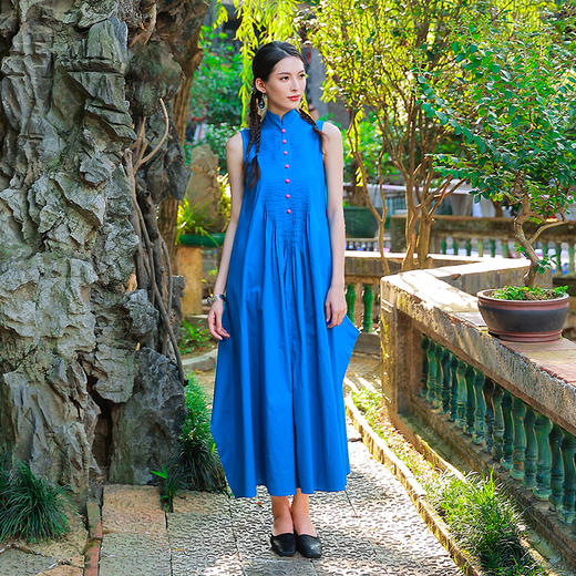 青衣白马民族风连衣裙| 云南土布面料 | 现货 商品图2