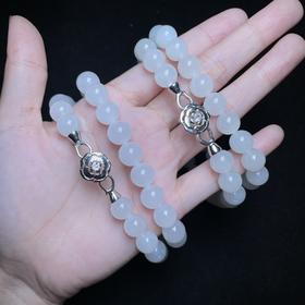 10485玉美人菲菲HZ/S925和田玉项链圆珠约10mm/多样性发一