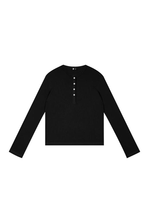 oneup华夫格亨利领合身长袖 商品图7