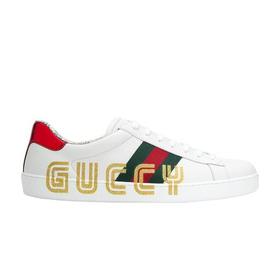 【现货特惠秒】GUCCI 古驰 男女同款金色字母Gucci印花Ace低帮运动休闲鞋 12034