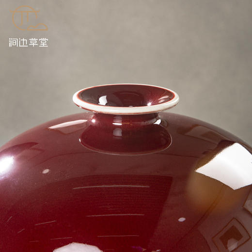 纯手工拉坯大尺寸祭红梅瓶（配高档锦盒） 商品图3