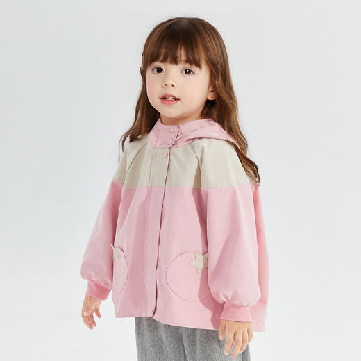 笛莎童装女童外套2024秋季新款A字版型撞色外套 商品图1