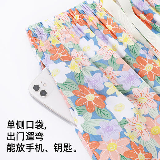 【商场同款】熳洁儿 夏季人棉印花单裤百搭显瘦阔腿裤升级版带口袋花花裤24203020/24203021 商品图4