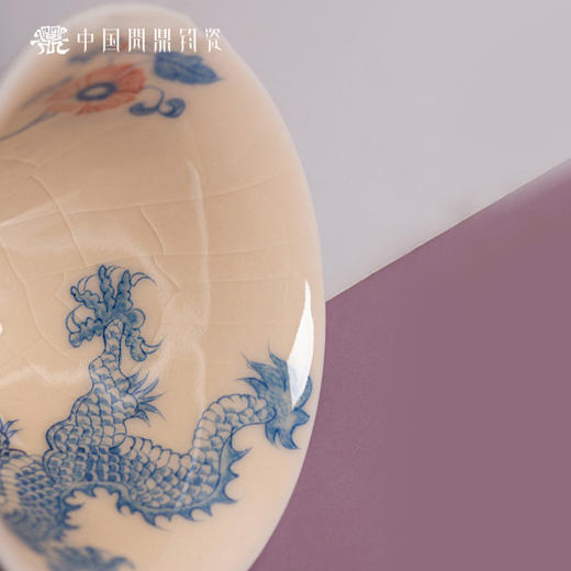 问鼎钧瓷鹅黄青花斗笠杯（惊鸿游龙）（缺货） 商品图4