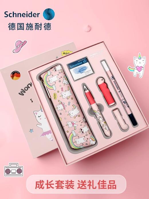 德国施耐德进口正姿钢笔学生专用成长礼盒套装小学生三年级练字EF尖0.35可擦矫女生男孩儿童文具生日送礼物品 商品图0