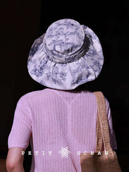 PETIT SCHAN小闪 #067 A Midsummer night's dream 仲夏夜之梦 法式印花大檐防晒渔夫帽 商品图0
