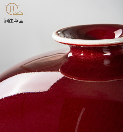 纯手工拉坯大尺寸祭红梅瓶（配高档锦盒） 商品图8