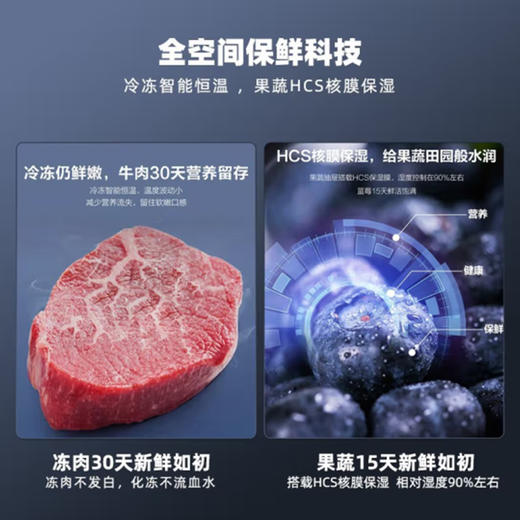 海尔冰箱（202585
）双系统侧T三门全空间保鲜科技超薄家用干湿分储双变频一级能效冰箱BCD-501WLHTS19SCU1[家电] 商品图5
