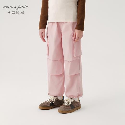 马克珍妮女童时尚大口袋工装降落伞裤儿童纯棉裤子春装新款240197 商品图2