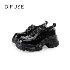 D:FUSE迪芙斯秋季新款漆皮系带厚底德比鞋DF43112364
