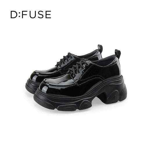 D:FUSE迪芙斯秋季新款漆皮系带厚底德比鞋DF43112364 商品图0