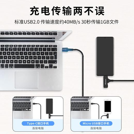 威宝 连接线 二合一编织快充 usb c to usb c to lightning  1.2米 灰色 商品图4