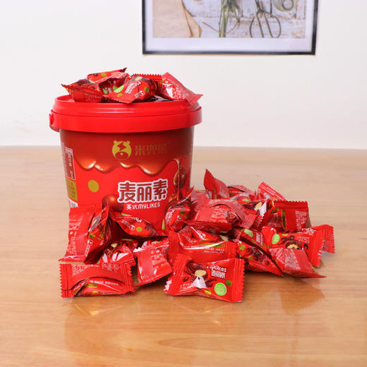 「网红桶」脆心麦丽素桶装 夹心巧克力糖果怀旧独立包装情人节零食礼盒 商品图3