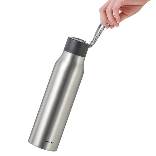 齐心便携式保温杯LC-509  黑/银色600ml 商品图3